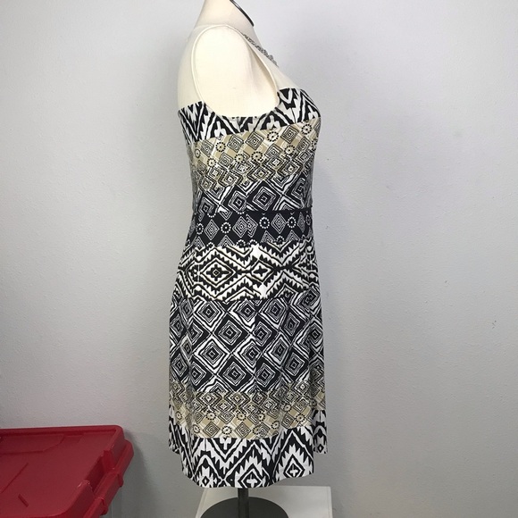 Roz & Ali Sleeveless Blouson Dress Women’s Size 10 Multicolor Round Beaded Neck - Picture 2 of 16